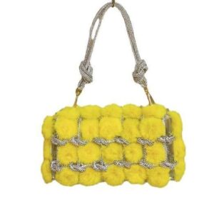Lulitha Faux Fur Crystal Mini Handbag
