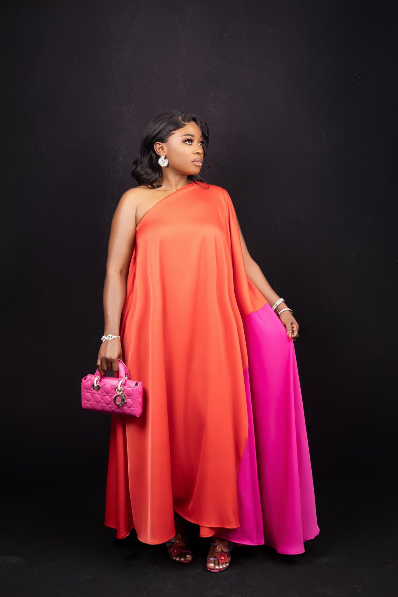 MARIAM Sunset Aura Draped Gown